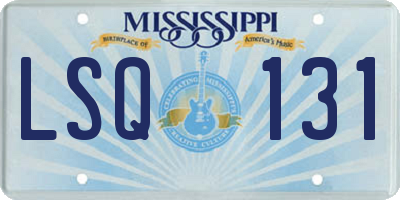 MS license plate LSQ131