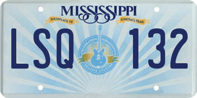 MS license plate LSQ132