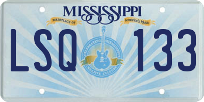 MS license plate LSQ133
