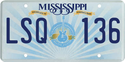 MS license plate LSQ136