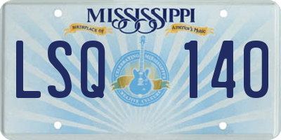 MS license plate LSQ140