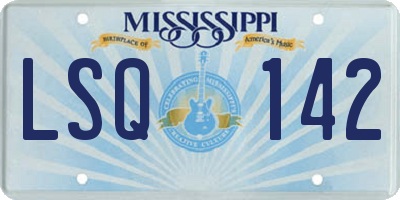 MS license plate LSQ142