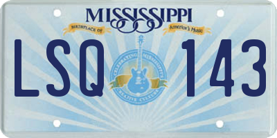 MS license plate LSQ143