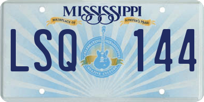 MS license plate LSQ144