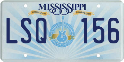 MS license plate LSQ156