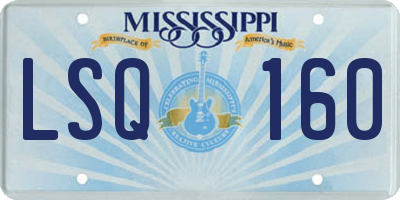 MS license plate LSQ160