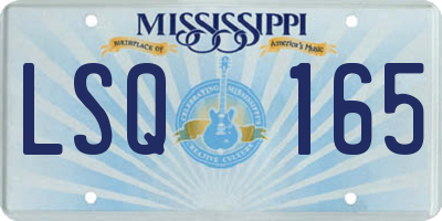 MS license plate LSQ165