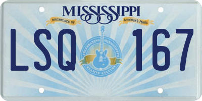 MS license plate LSQ167