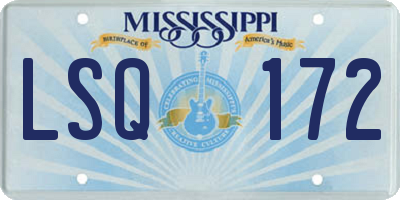 MS license plate LSQ172