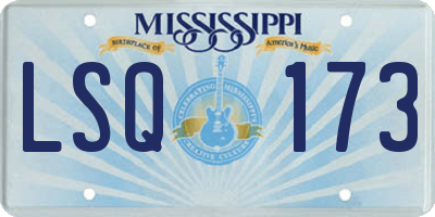MS license plate LSQ173