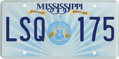 MS license plate LSQ175