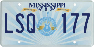 MS license plate LSQ177