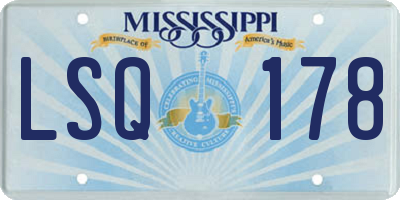 MS license plate LSQ178