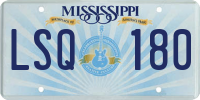 MS license plate LSQ180