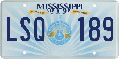 MS license plate LSQ189