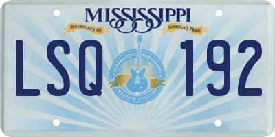 MS license plate LSQ192