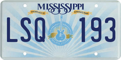 MS license plate LSQ193