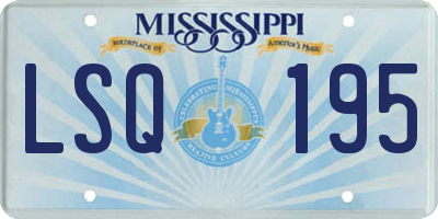 MS license plate LSQ195