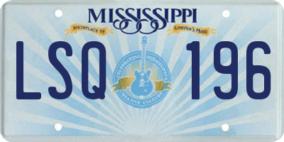 MS license plate LSQ196
