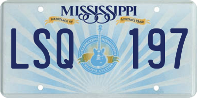 MS license plate LSQ197