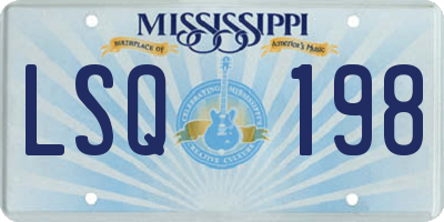 MS license plate LSQ198