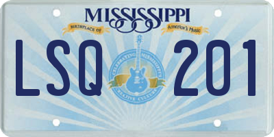 MS license plate LSQ201