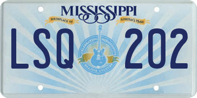 MS license plate LSQ202