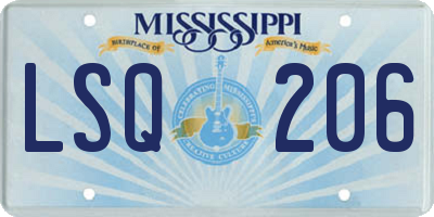 MS license plate LSQ206