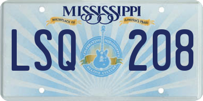MS license plate LSQ208