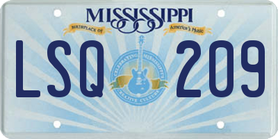 MS license plate LSQ209