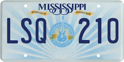 MS license plate LSQ210
