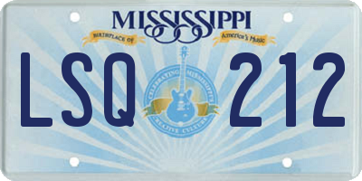 MS license plate LSQ212