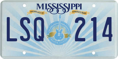 MS license plate LSQ214
