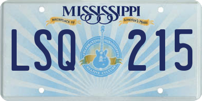 MS license plate LSQ215