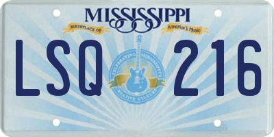 MS license plate LSQ216