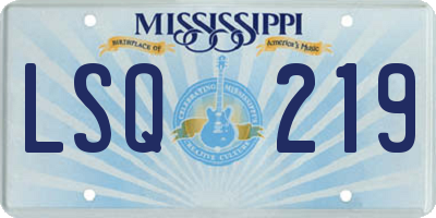 MS license plate LSQ219