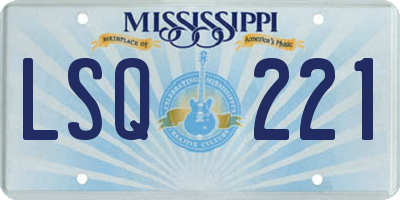 MS license plate LSQ221
