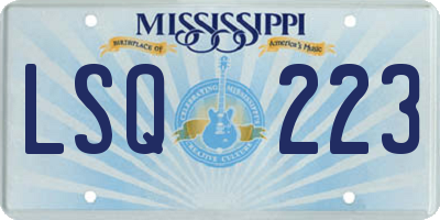 MS license plate LSQ223