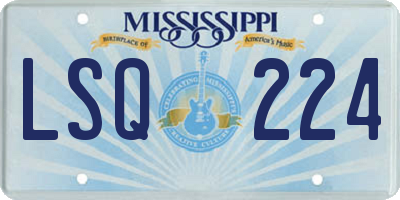 MS license plate LSQ224