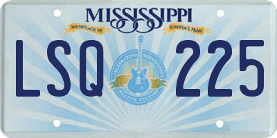 MS license plate LSQ225