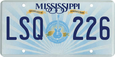 MS license plate LSQ226