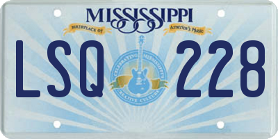 MS license plate LSQ228