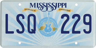 MS license plate LSQ229