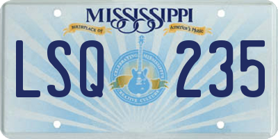 MS license plate LSQ235