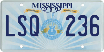MS license plate LSQ236