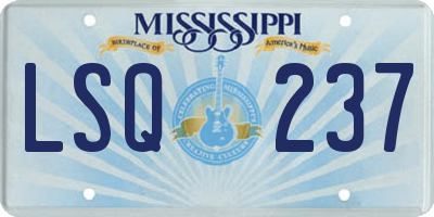 MS license plate LSQ237