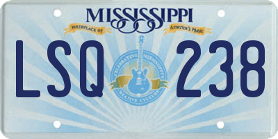 MS license plate LSQ238