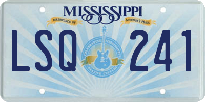 MS license plate LSQ241