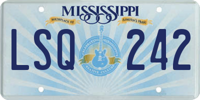 MS license plate LSQ242