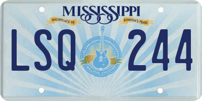 MS license plate LSQ244